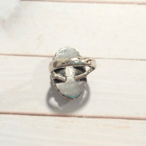 Antique Mother Of Pearl Oval Ring Sterling Silver Navajo Native Size 7.25 - Picture 8 of 16